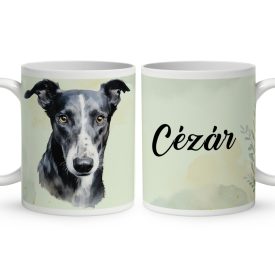 Névvel kérhető - Olasz agár portré mintás bögre