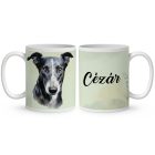 Névvel kérhető - Olasz agár portré mintás bögre