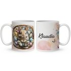 Névvel kérhető - Cuki talpi - nyuszi kosárban mintás bögre