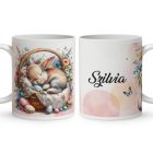 Névvel kérhető - Tündéri alvó húsvéti nyuszika mintás bögre