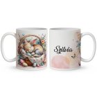 Névvel kérhető - Tündéri alvó húsvéti nyuszika mintás bögre