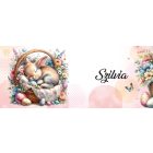 Névvel kérhető - Tündéri alvó húsvéti nyuszika mintás bögre