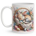 Névvel kérhető - Tündéri alvó húsvéti nyuszika mintás bögre