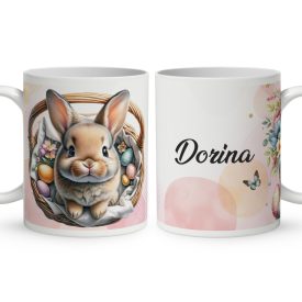   Névvel kérhető - Szióka, itt a húsvéti nyuszi mintás bögre