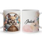 Névvel kérhető - Kis cuki húsvéti nyuszi mintás bögre