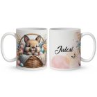 Névvel kérhető - Kis cuki húsvéti nyuszi mintás bögre