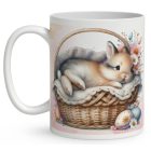 Névvel kérhető - Kis lazulós húsvéti nyuszi mintás bögre