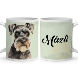 Névvel kérhető - Törpe schnauzer portré mintás bögre