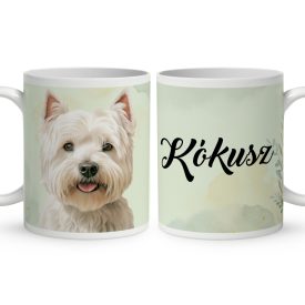 Névvel kérhető - Westie portré mintás bögre