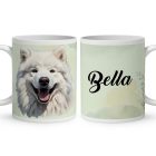 Névvel kérhető - Samoyed portré mintás bögre