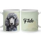 Névvel kérhető - Szürke óriás uszkár portré mintás bögre