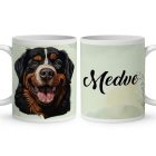 Névvel kérhető - Berni pásztor portré mintás bögre