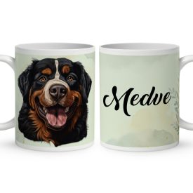 Névvel kérhető - Berni pásztor portré mintás bögre