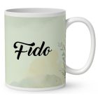 Névvel kérhető - Fehér puli portré mintás bögre