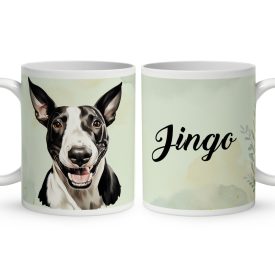   Névvel kérhető - Fekete bullterrier portré mintás bögre