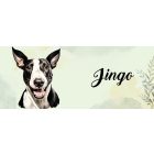 Névvel kérhető - Fekete bullterrier portré mintás bögre