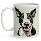 Névvel kérhető - Fekete bullterrier portré mintás bögre