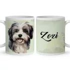 Névvel kérhető - Szürke Havanese portré mintás bögre
