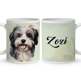 Névvel kérhető - Szürke Havanese portré mintás bögre