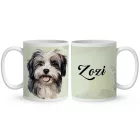 Névvel kérhető - Szürke Havanese portré mintás bögre