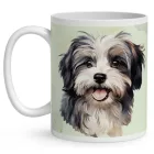 Névvel kérhető - Szürke Havanese portré mintás bögre