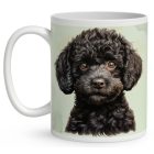 Névvel kérhető - Kis fekete uszkár portré mintás bögre