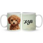 Névvel kérhető - Kis barna uszkár portré mintás bögre