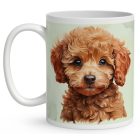 Névvel kérhető - Kis barna uszkár portré mintás bögre