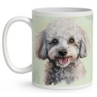 Névvel kérhető - Kis fehér uszkár portré mintás bögre