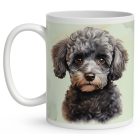 Névvel kérhető - Kis szürke uszkár portré mintás bögre