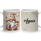 Névvel kérhető - Kávés manó cuki lajhárral mintás bögre
