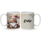 Névvel kérhető - kávés manó kávébabbal mintás bögre