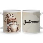 Névvel kérhető - Nagy bögrés kávés manó mintás bögre