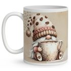 Névvel kérhető - Nagy bögrés kávés manó mintás bögre