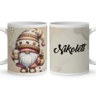 Névvel kérhető - Kávés manó cókmókos mintás bögre