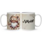 Névvel kérhető - Kávés manó cókmókos mintás bögre