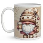 Névvel kérhető - Kávés manó cókmókos mintás bögre