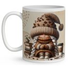 Névvel kérhető - Könyvmoly kávés manó lány mintás bögre