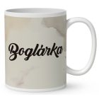 Névvel kérhető - Könyvmoly kávés manó lány mintás bögre