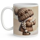 Névvel kérhető - Tündéri kávés manó lány mintás bögre