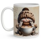 Névvel kérhető kávés manó lány - Imádom a kávét mintás bögre