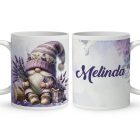 Névvel kérhető - Levendulás manó csüccs mintás bögre