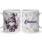 Névvel kérhető - Hintázó Levendulás manó mintás bögre