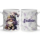 Névvel kérhető - Cuki levendulás manó mintás bögre