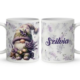 Névvel kérhető - Cuki levendulás manó mintás bögre
