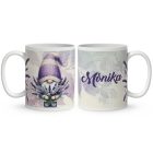 Névvel kérhető - Illatos levendulás manó mintás bögre