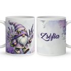 Névvel kérhető - Kalandor levendulás manó mintás bögre