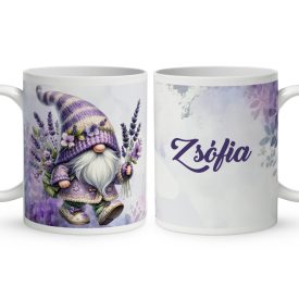   Névvel kérhető - Kalandor levendulás manó mintás bögre