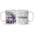 Névvel kérhető - Kedves levendulás manó mintás bögre