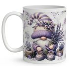 Névvel kérhető - Kedves levendulás manó mintás bögre